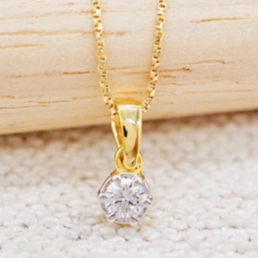 [ PCPY Jewelry ] จี้เพชรแท้   ทองคำแท้9K (ทอง37.5%) เพชรแท้น้ำ100 เบลเยี่ยมคัต [9KPP750] – โปรปัง
