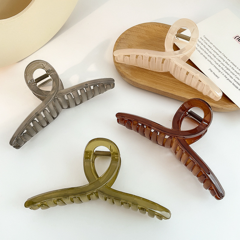 กิ๊บหนีบผมแฟชั่น สไตล์เกาหลี กิ๊บหนีบผมสีเอิร์ธโทน แบบเกลียว ขนาดใหญ่ 11 cm ++พร้อมส่งจากไทย++