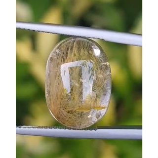 ไหมทอง ควอตซ์ Golden Rutilated Quartz 16.62 กะรัต Cts.พลอยแท้ อัญมณีมงคลประจําวันเกิด เครื่องประดับพลอย