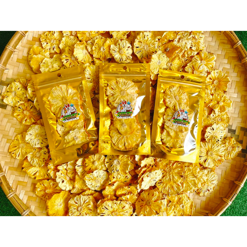 สับปะรดอบแห้ง สำหรับสัตว์เลี้ยง 🍍ขนมสัตว์ฟันแทะ 🍍ขนมสุนัข อบสดใหม่ หอมๆ ธรรมชาติ 100%