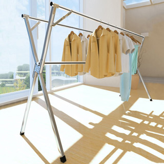 WoodMall ราวตากผ้าสแตนเลสรุ่น X Drying Rack พับเก็บง่าย ยืดหดได้ 1.2-2 เมตร ราวตากผ้า ราวตากผ้าพับได้ ราวตากผ้าตัวX