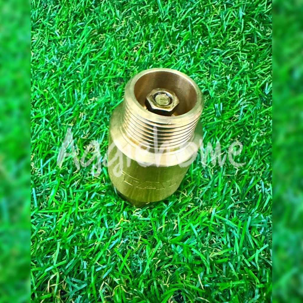 AAA เช็ควาล์ว ตั้ง ทองเหลือง ขนาด 1/1-2 นิ้ว (เกลียวนอก/เกลียวใน) สปริง check valve กันย้อนกลับ วาล์วกันน้ำกลับ ระบบน้ำ ราคา ถูกที่สุด ดีลบีเคเค แกลเลอรีภาพที่ 2