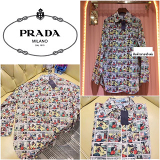 เสื้อเชิ้ตแขนยาว Prada ปริ๊นลายการ์ตูนทั้งตัว