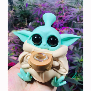 บ้องซิลิโคน Yoda Pipe บ้องผ่านน้ำ บ้องเบบี้โยดา 13 ซม. บ้องน่ารักๆ โมเดลฟิกเกอร์