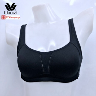 Sport Bra บราออกกำลังกาย สีดำ (Black) รุ่น WR1491 ไม่มีโครง เสื้อใน ชุดชั้นใน วาโก้ Exercise บรา ออกกำลังกาย Wacoal Moti