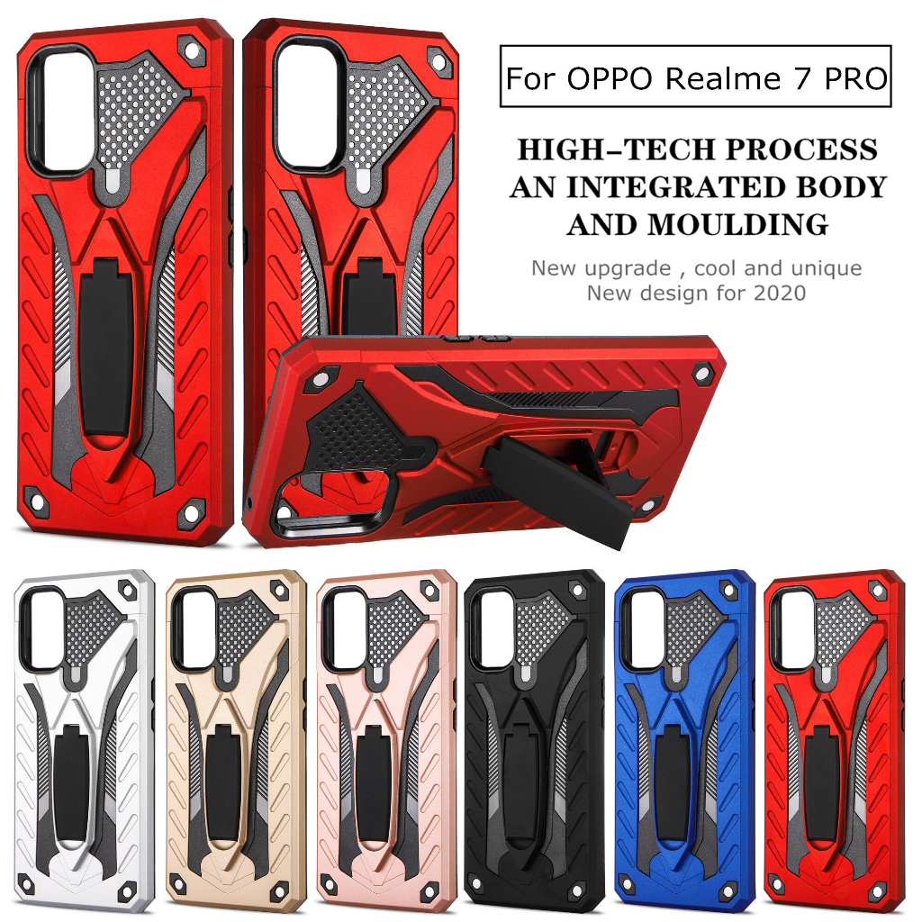 MobileCare OPPO Reno 2F 4 5 6 7 8 Pro 5Z 6Z 7Z 8Z Robot Hard Case Foldable Kickstand Phone Case Back Cover