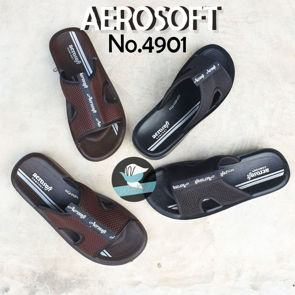 Aerosoft No.4901 รองเท้าแตะผู้ชาย แอโร่ซอฟ รองเท้าสวม เพื่อสุขภาพ (AS4901)