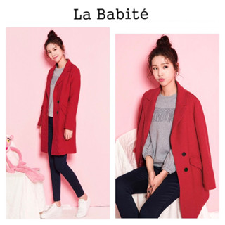 เสื้อโค้ท  โค้ทแดง OVERCOAT โค้ทวูลกันหนาว โค้ทยาว ❄️แบรนด์✨Lababite✨ แท้💯% (WY1015)