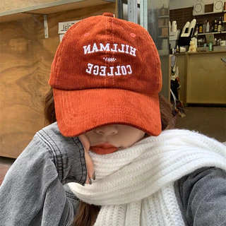 หมวกแก๊ปผ้าลูกฟูก ปัก Hillman College มี 7 สี
