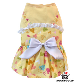 Pet clothes -Doggydolly  เสื้อผ้าแฟชั่น น้องหมาน้องแมว  สัตว์เลี้ยง ชุดกระโปรง  ลายหัวใจ วาเลนไทน์  D628 ขนาด1-9โล