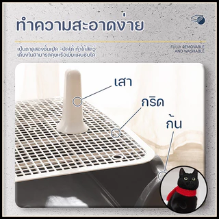 ใหญ่ 50x38x10ซม ห้องน้ำหมา สุนัข แบบขอบสูง ถาดฉี่สุนัข มีตะแกรงรองถาด ทำความสะอาดง่าย ถาดรองฉี่สุนัข กระบะทรายแ