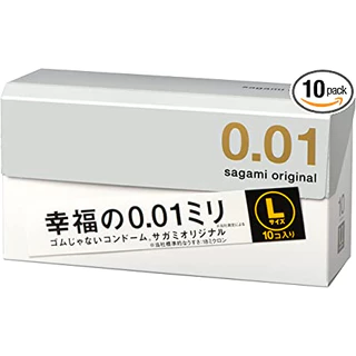 ถุงยางซากามิ 0.01 ขนาดใหญ่ 56mm Sagami Original 0.01 L size 56mm 1 กล่อง บรรจุ 10 ชิ้น ความบาง0.01 เบาบางที่สุดในโลก