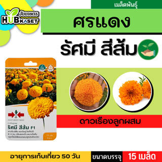 ศรแดง 🇹🇭 ดาวเรืองลูกผสม รัศมี สีส้ม F1 ขนาดบรรจุประมาณ 15 เมล็ด อายุเก็บเกี่ยว 50 วัน