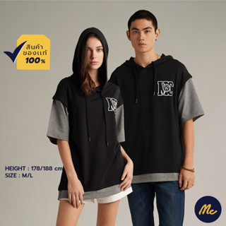 Mc Jeans เสื้อกันหนาว สเวตเตอร์ ฮู้ดดี้ Unisex สีดำ MSWP011