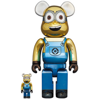 BE@RBRICK MINIONS DAVE GOLD CHROME Ver. 100％ &amp; 400％ ミニオンの