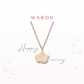 MARON - Happy Me Pendant (A-M) สร้อยคอเงินแท้ จี้ตัวอักษร ฝังพลอยเพทาย