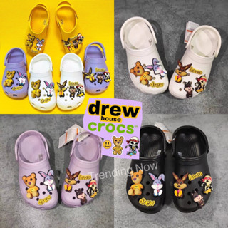 Crocs classic Clog x Justin Bieber with Drew House💛💜🤍🖤ฟรี!! Jibbitz Drew House |รองเท้าคลอส |Crocs Drew