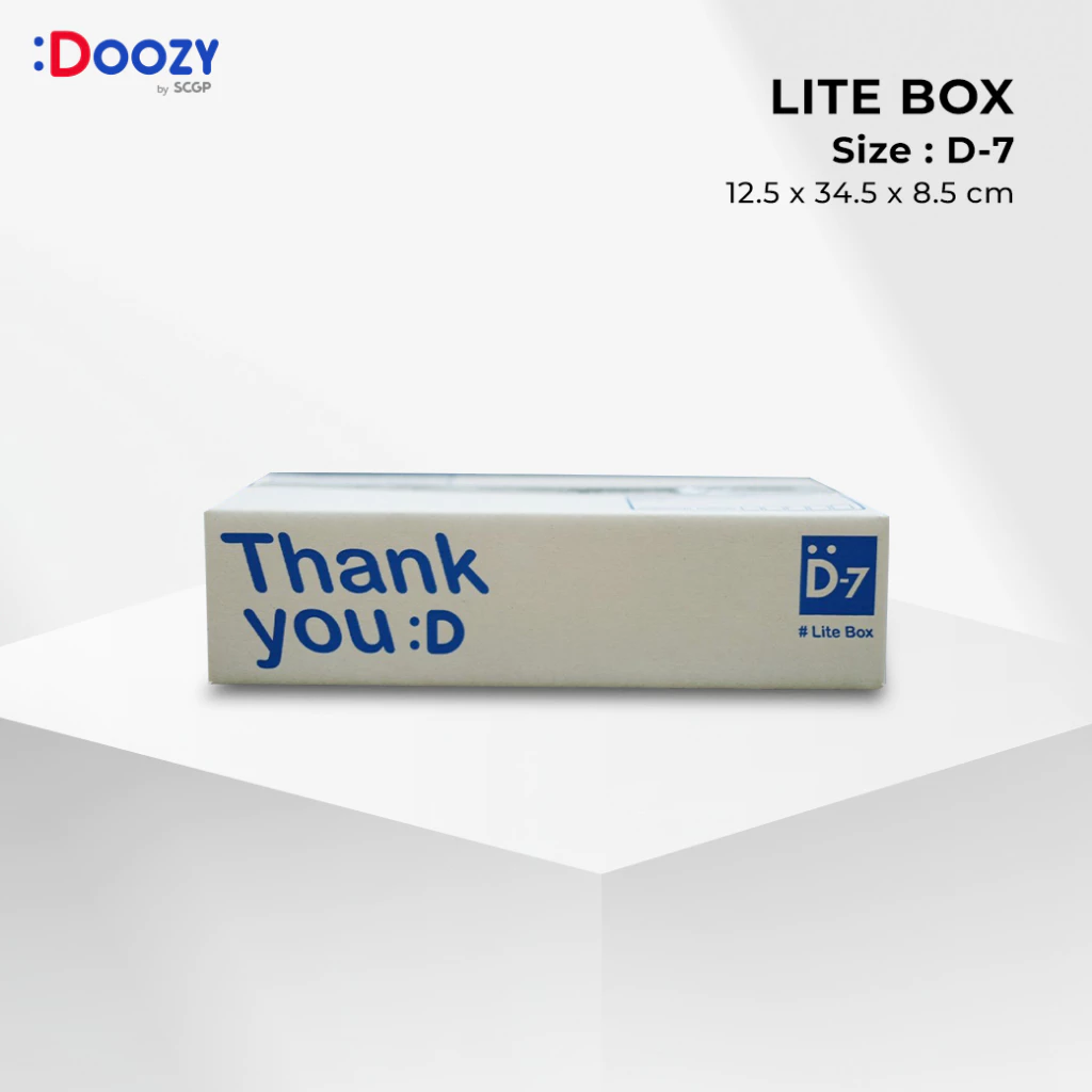 Lite Box กล่องไปรษณีย์ ขนาด D-7 (21.5 x 34.5 x 8.3 ซม.) แพ็ค 20 ใบ กล่องพัสดุ กล่องฝาชน Doozy Pack