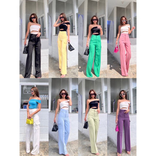 𝕋𝕙𝕖 𝑺𝒊𝒎𝒑𝒍𝒆 ˢᵗʸˡᵉ 🖤🖤กางเกงy2k 🖤🖤16 สีแน่นๆจุกๆๆ Sherbet 2pockets high-waist pant  กรี๊ดด!!กางเกงขายาวรุ่นใหม่ที่หลายคน