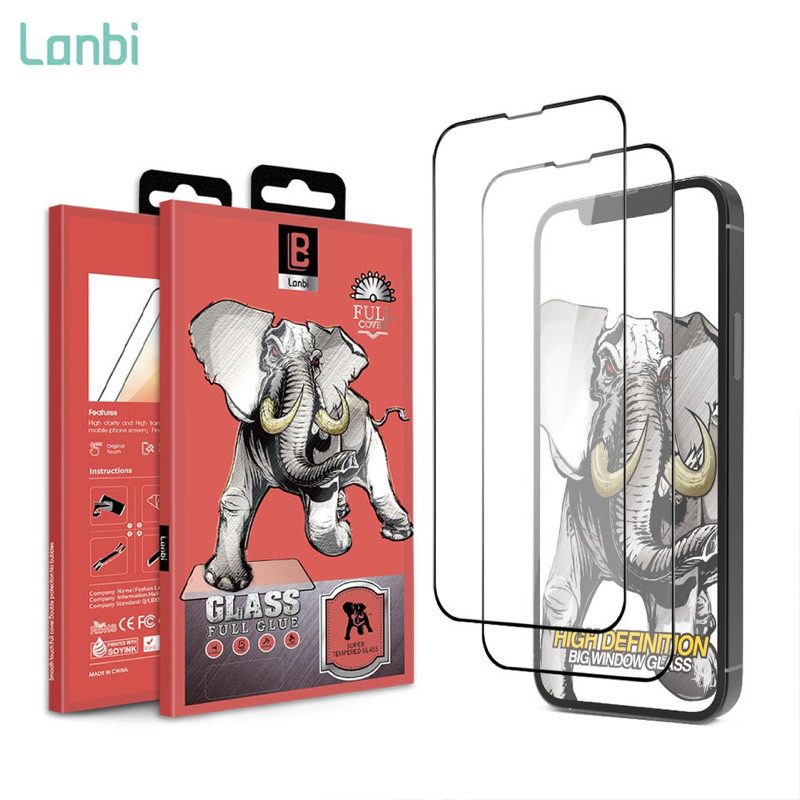 lanbi ฟิล์มกระจก  2.5D หนา 0.3มม.ป้องกันหน้าจอมือถือรุ่น iPhone ฟิล์มเต็มจอแข็งแรงคุณภาพดี