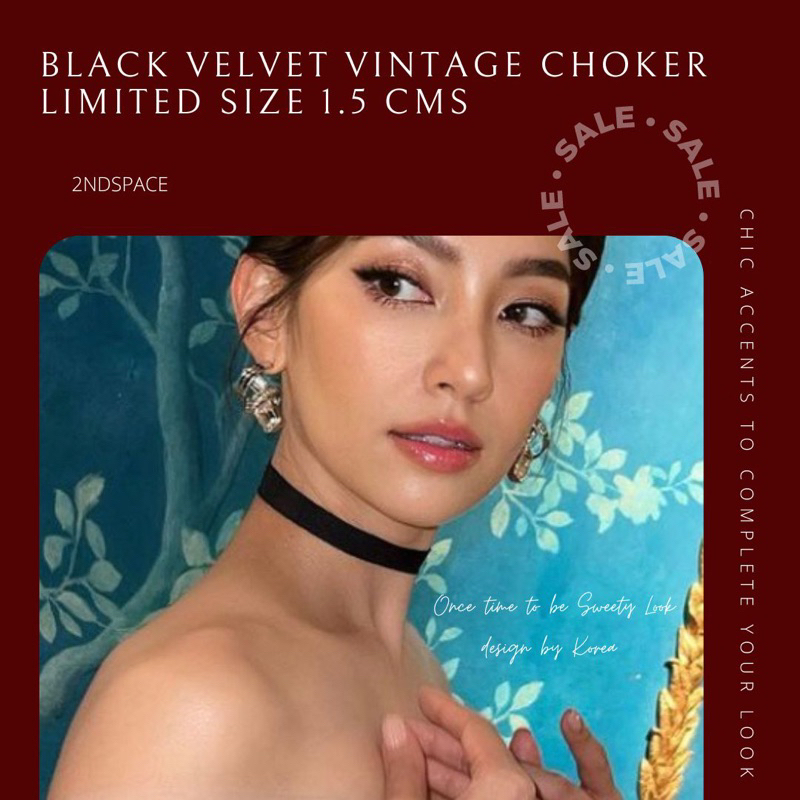 🔥SALE🔥โช้กเกอร์กำมะหยี่วินเทจสวยแซ่บ⚡️🌹✨Black Velvet Vintage Choker🌈✨สินค้าพร้อมส่งค่า