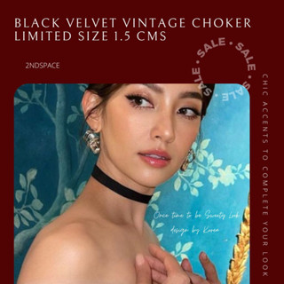 🔥SALE🔥โช้กเกอร์กำมะหยี่วินเทจสวยแซ่บ⚡️🌹✨Black Velvet Vintage Choker🌈✨สินค้าพร้อมส่งค่า