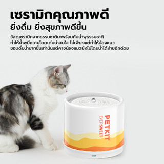 [381]Eversweet Ceramic 2 น้ำพุแมวเซรามิกอัจฉริยะ 2 ปั้มไร้สาย น้ำพุแมว