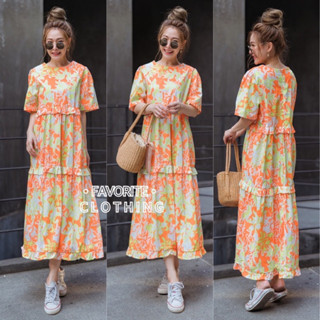 🌈🌿🌼🌸🌺🧡💖Floral Frill 3Tier Maxi Dress