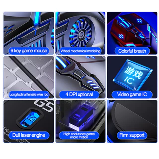 เมาส์ G5 เมาส์เกมมิ่ง เม้าส์แบบมีสาย Mouse Wired Mouse 6D 4Speed DPI RGB Gaming Mouse