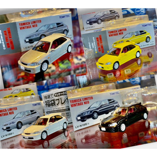 ครบ ยกชุด4คัน TOMYTEC TOMICA LIMITED VINTAGE NEO HONDA CIVIC TYPE R EK9 รถเหล็ก ล้อยาง ขนาด 1:64