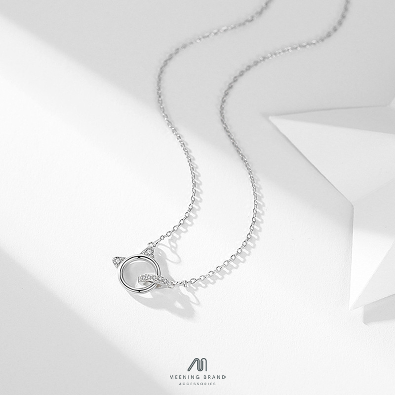 MeeningBrand สร้อยคอเงิน CAT DIAMOND [02-0089]