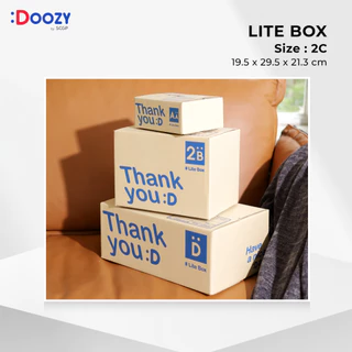 Lite Box กล่องไปรษณีย์ ขนาด 2C (19.5 x 29.5 x 21.3 ซม.) แพ็ค 20 ใบ กล่องพัสดุ กล่องฝาชน Doozy Pack