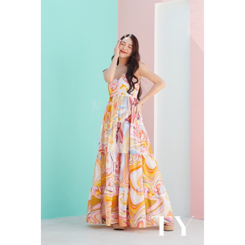 เดรสสายเดี่ยวตัวยาวไซส์Mป้ายwidelia@real