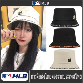 100%หมวก MLB แท้ NY embroidery Bucket Hat ใหม่ หมวกบักเก็ต หมวกกันแดด sun cap