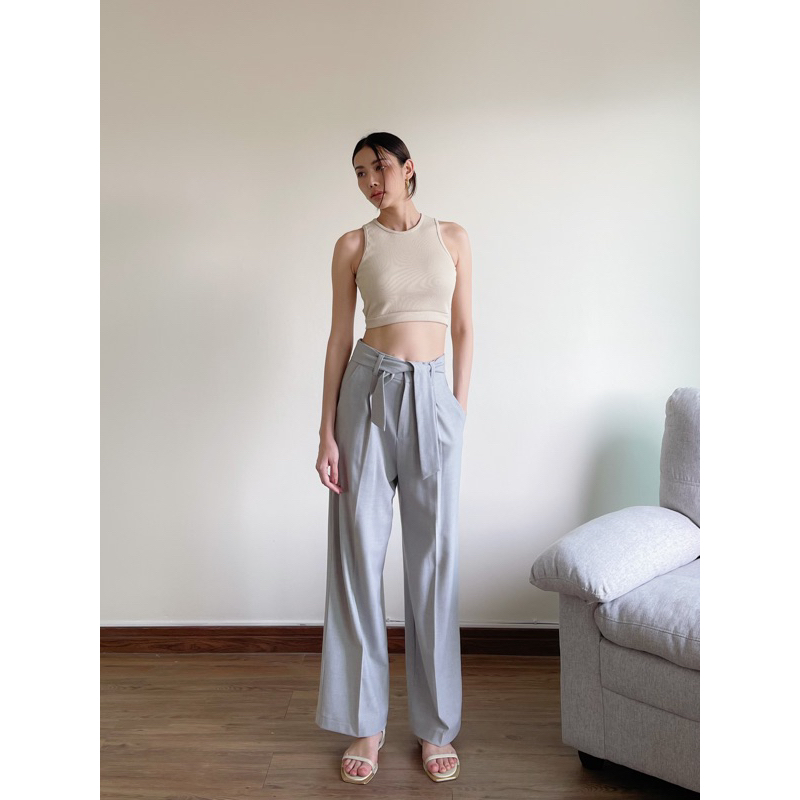abigail pants กางเกงเอวสูง กางเกงขากระบอก ผ้านิ่ม ทรงพริ้ว ราคา ถูกที่สุด ดีลบีเคเค แกลเลอรีภาพที่ 2