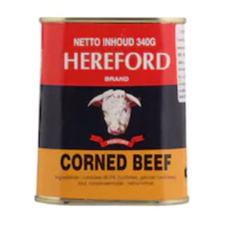 Hereford Corned Beef 340g.เนื้อโคบดปรุงสุก 340กรัม อาหาร วัตุดิบ เนื้อกระป๋องปรุงสุกพร้อมทาน  อาหารสำเร็จรูป