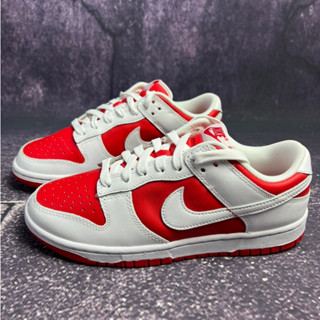 ของแท้ 100%Nike Dunk Low Retro "University Red" รองเท้าผ้าใบลำลองย้อนยุค