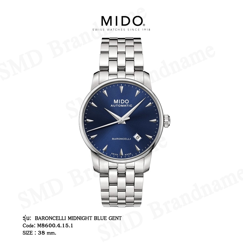 MIDO นาฬิกาข้อมือผู้ชาย รุ่น BARONCELLI MIDNIGHT BLUE GENT Code: M8600.4.15.1