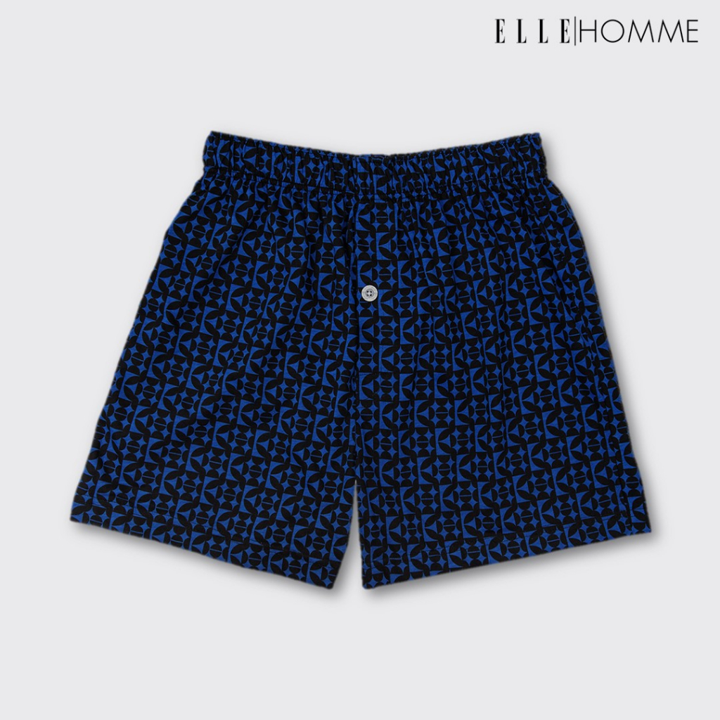 ELLE HOMME | Boxer กางเกงขาสั้นแบบลำลองใส่อยู่บ้าน สวมใส่สบาย แห้งเร็ว ไม่อึดอัด สีน้ำเงินเข้ม | KHX9904