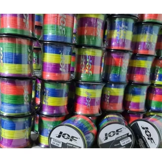 สายpeถัก8คละสี มีสีสลับและสีดำ✅️ แบรนด์📌jof📌แท้100%ยาว100เมตร By Japan👍