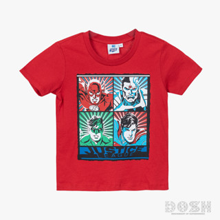 DOSH BOYS T-SHIRTS JUSTICE LEAGUE เสื้อยืดคอกลม แขนสั้น เด็กชาย 9DJBT5043-RE