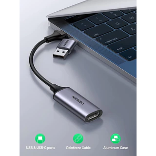 UGREEN รุ่น 40189 / 25854 Video Capture Card Single HDMI Input อุปกรณ์เชื่อมต่อ แคปเจอร์การ์ด ไลฟ์ตรีมผ่านคอมพิวเตอร์