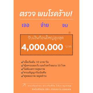 ประกันมรดก โรคร้ายแรง เจอจ่ายจบ ประกันสุขภาพ มหาสารคาม fwd