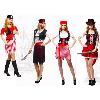ชุดโจรสลัด สำหรับผู้หญิง โจรสลัด ชุดแฟนซี พร็อพโจรสลัด พร็อพแฟนซี Pirate Fancy Party Dress Costume for Woman Prop