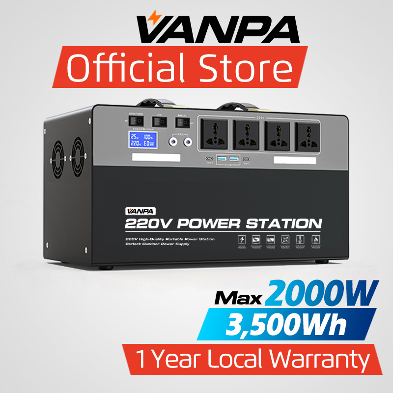 VANPA 2000W Portable Power Station 3500Wh Large Capacity Battery For Camping Outdoor Work