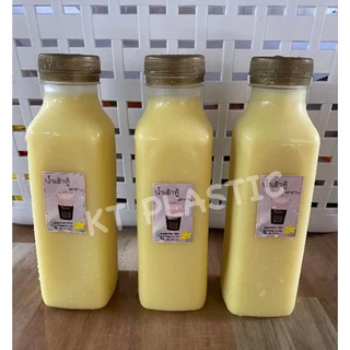 ขวดพลาสติก ทรงสี่เหลี่ยม ขนาด 300 ml ปากกว้าง 34 มิล ( 50 ใบ / 150 ใบ + พร้อมฝา เลือกสีฝาได้ ) พลาสติกใส PET ขวด