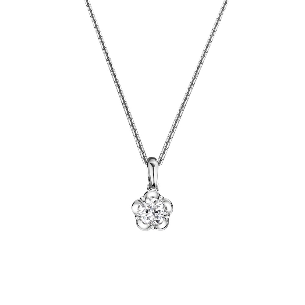 Merii สร้อยคอเงินแท้ 925 ประดับ CZ ดีไซน์จี้รูปดอกฟอร์เก็ตมีน็อต