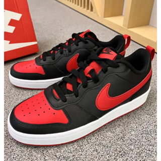 Nike Court Borough Low 2 (GS) รองเท้าผ้าใบคลาสสิกย้อนยุคต่ำ【ของแท้ 100 %】