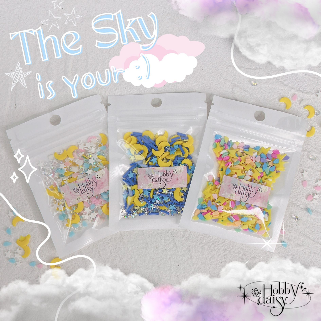3 Sky - ฟีโม่ท้องฟ้าสามแบบ น่ารักสุดๆ เหมาะสำหรับตกแต่งเรซิ่น และงานประดิษฐ์