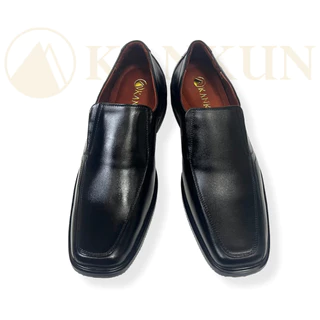 KANKUN รองเท้าคัทชูผู้ชาย หนังแท้ เกรดพรีเมี่ยม loafer dual super soft พื้นนุ่มพิเศษ สีดำ ทรงสวยใส่ออกงานต่างๆ งานแต่ง